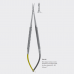 Micro ligature suture scissors, spring type, curved, sharp/sharp, 180 mm, 7”