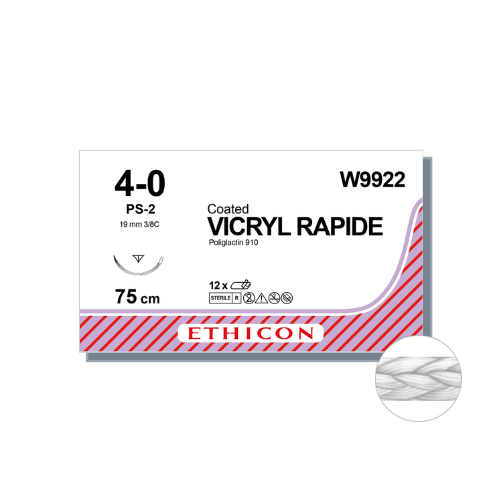 VICRYL RAPIDE® 4/0 undyed 19mm 3/8 circle RC 75cm (12pcs)