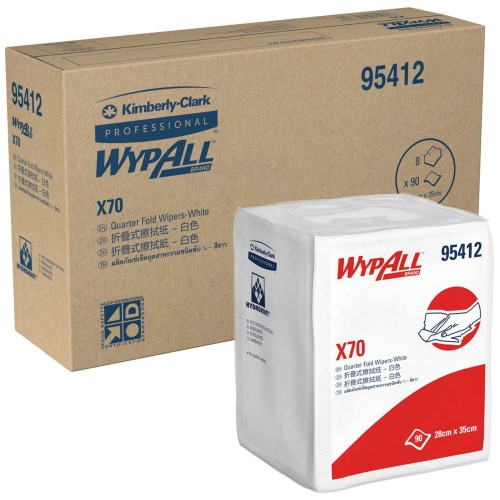 WYPALL* X70 Quarter Fold Wipers (8bags x 90pcs)