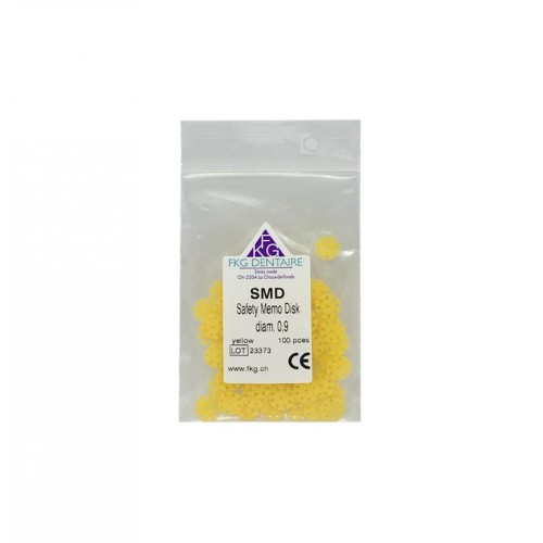 SafetyMemoDiscs (SMD) Ø 0.90mm,Yellow 8 petals, (100pcs)