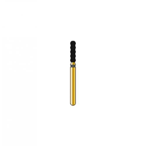 Bur Diamond FG 6051-018-6-MLX Cylinder Gold (5 pcs)