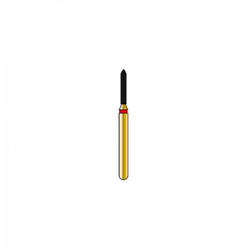 Bur Diamond FG 877-010-6-F Pointed Cylinder Gold (5 pcs)