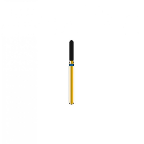 Bur Diamond FG 880-012-6-MLSS Round End Cylinder Gold  (5 pcs)