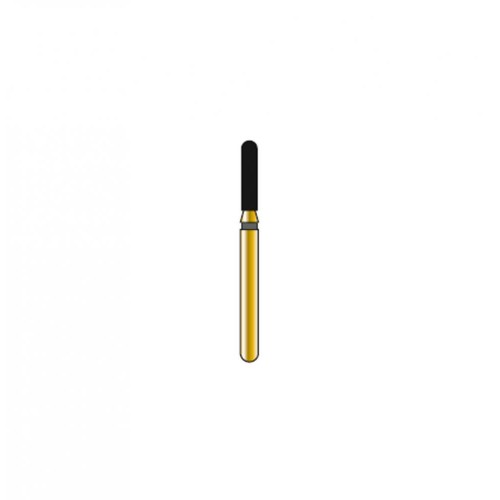 Bur Diamond FG 880-014-6-MLX Round End Cylinder Gold  (5 pcs)