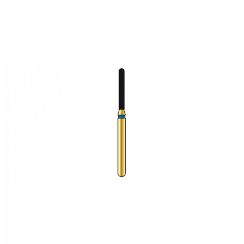 Bur Diamond FG 881-012-8-ML Round End Cylinder Gold  (5 pcs)