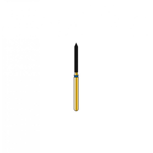 Bur Diamond FG 886-012-10-ML Pointed Cylinder Gold (5 pcs)