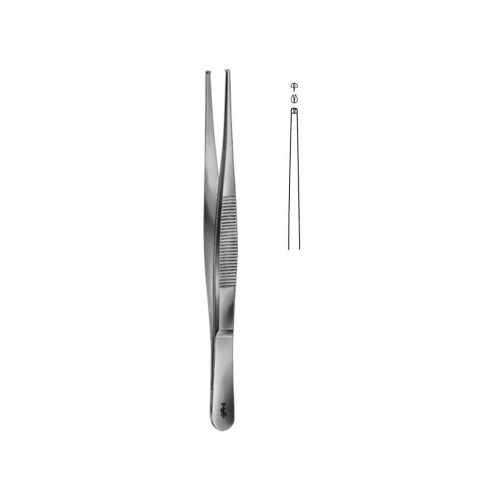 Tissue Forceps, straight, medium, 1x2, (130mm)