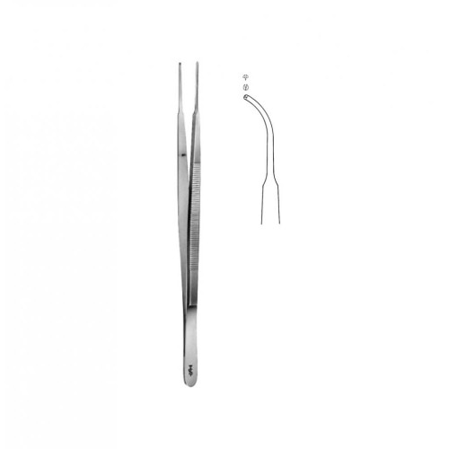 GERALD Tissue Forceps, curved, 1x2, (175mm)