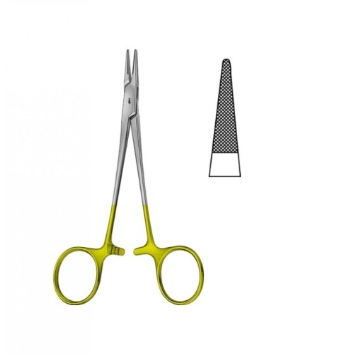 DUROGRIP® Needle Holder, TC Halsey, serrated, (130mm)