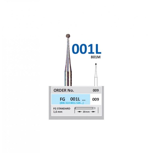Bur Diamond FGL (801M) 001L009 Round Long (5 pcs)