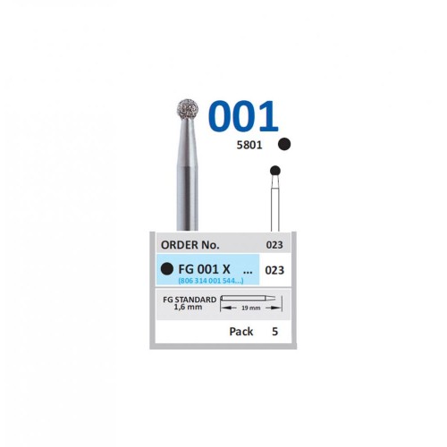 Bur Diamond FG (801) 001X023 Round (5 pcs)