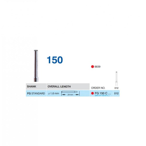 Bur Diamond FG (839) 150C012 End Cutting (5 pcs)