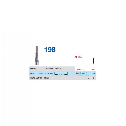 Bur Diamond FG (856) 198C016 Round End Taper (5 pcs)