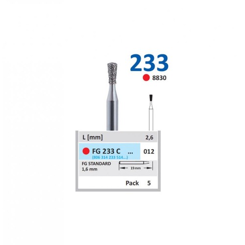 Bur Diamond FG (830) 233C012 Pear (5 pcs)