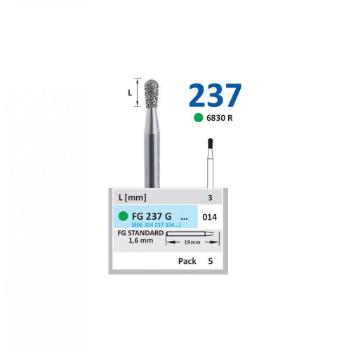 Bur Diamond FG (830R) 237G014 Pear (5 pcs)