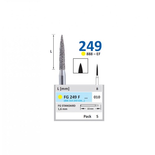 Bur Diamond FG (888) 249F010 Flame (5 pcs)