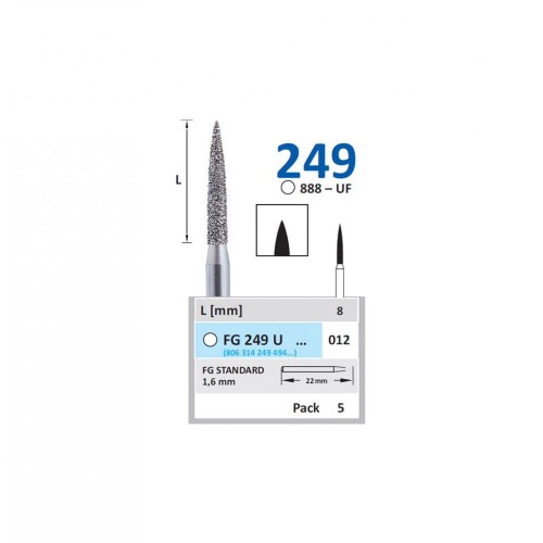 Bur Diamond FG (888) 249U0120 Flame (5 pcs)