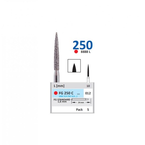 Bur Diamond FGL (888L) 250C012 Flame Long (5 pcs)