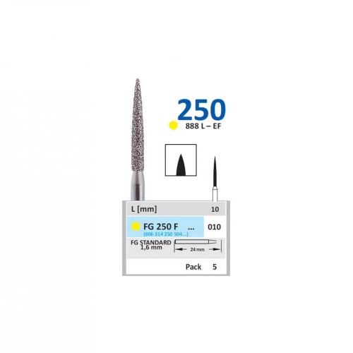 Bur Diamond FGL (888L) 250F010 Flame Long (5 pcs)