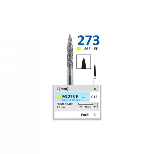 Bur Diamond FG (862) 273F012 Flame (5 pcs)