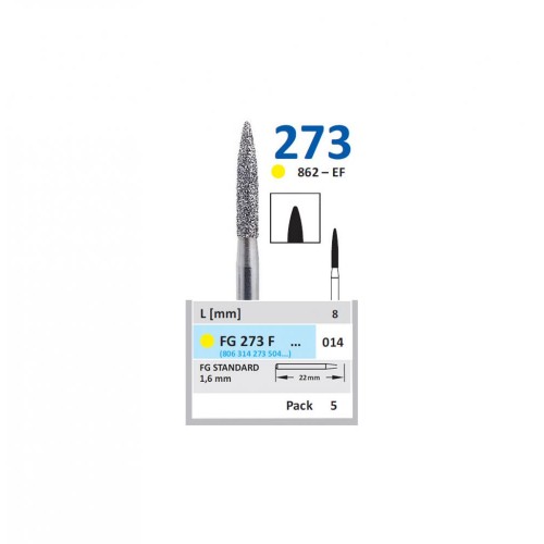 Bur Diamond FG (862) 273F014 Flame (5 pcs)