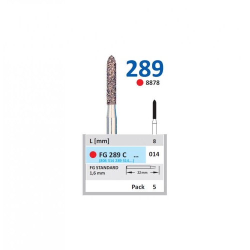 Bur Diamond FG (878) 289C014 Pointed Taper (5 pcs)