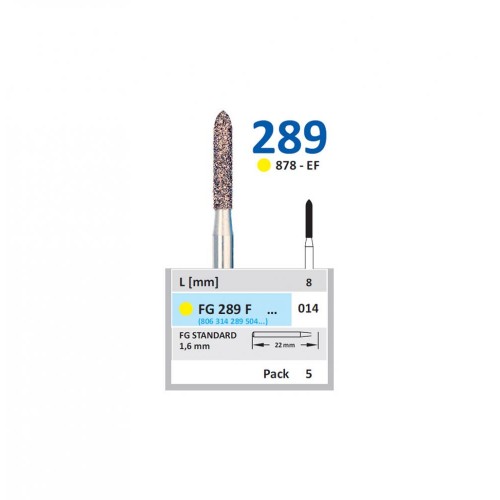 Bur Diamond FG (878) 289F014 Pointed Taper (5 pcs)