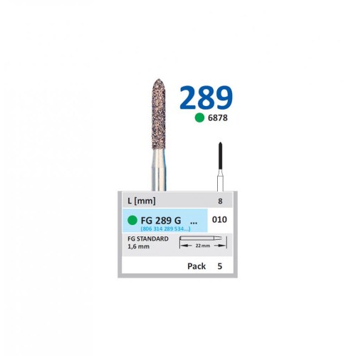 Bur Diamond FG (878) 289G010 Pointed Taper (5 pcs)