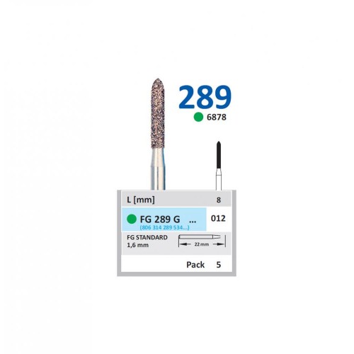 Bur Diamond FG (878) 289G012 Pointed Taper (5 pcs)