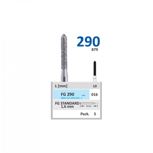 Bur Diamond FG (879) 290 016 Pointed Taper (5 pcs)