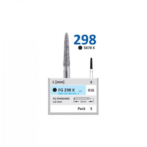Bur Diamond FG (878K) 297G012 Pointed Taper (5 pcs)