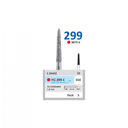 Bur Diamond FG (879K) 299C018 Pointed Taper (5 pcs)