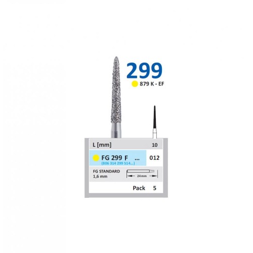 Bur Diamond FG (879K) 299F012 Pointed Taper (5 pcs)