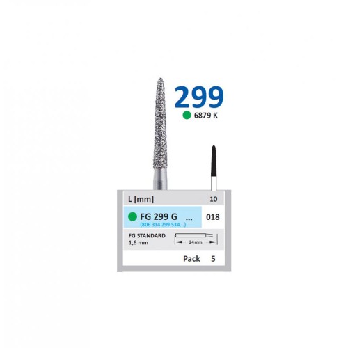 Bur Diamond FG (879K) 299G018 Pointed Taper (5 pcs)