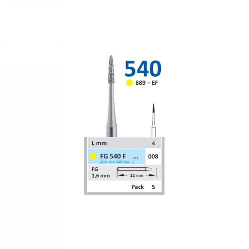 Bur Diamond FG (889) 540F008 Flame (5 pcs)