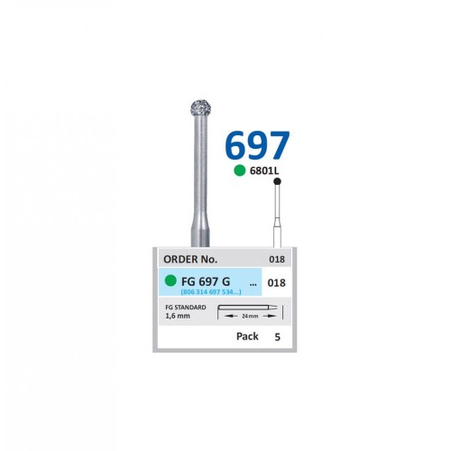 Bur Diamond FGL (801L) 697G018 Round Long (5 pcs)