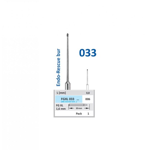 Bur Diamond FGXL033 006 Ex Long Occlusal, Endo-Rescue Bur