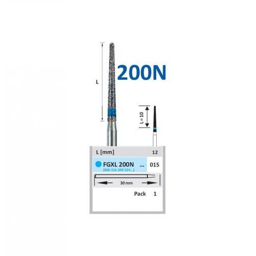 Bur Diamond FGXL200N015 Ex Long Round End Taper (5 pcs)