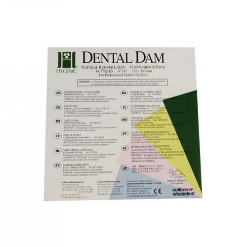 Dental Dam 6" x 6" Medium Green (36 pcs)